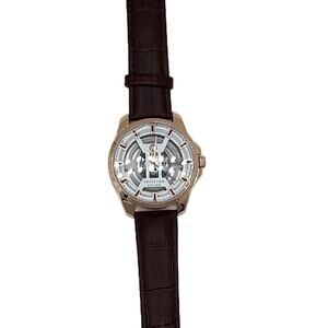 Deus Skeleton Edition Leather Band Watch in Brown